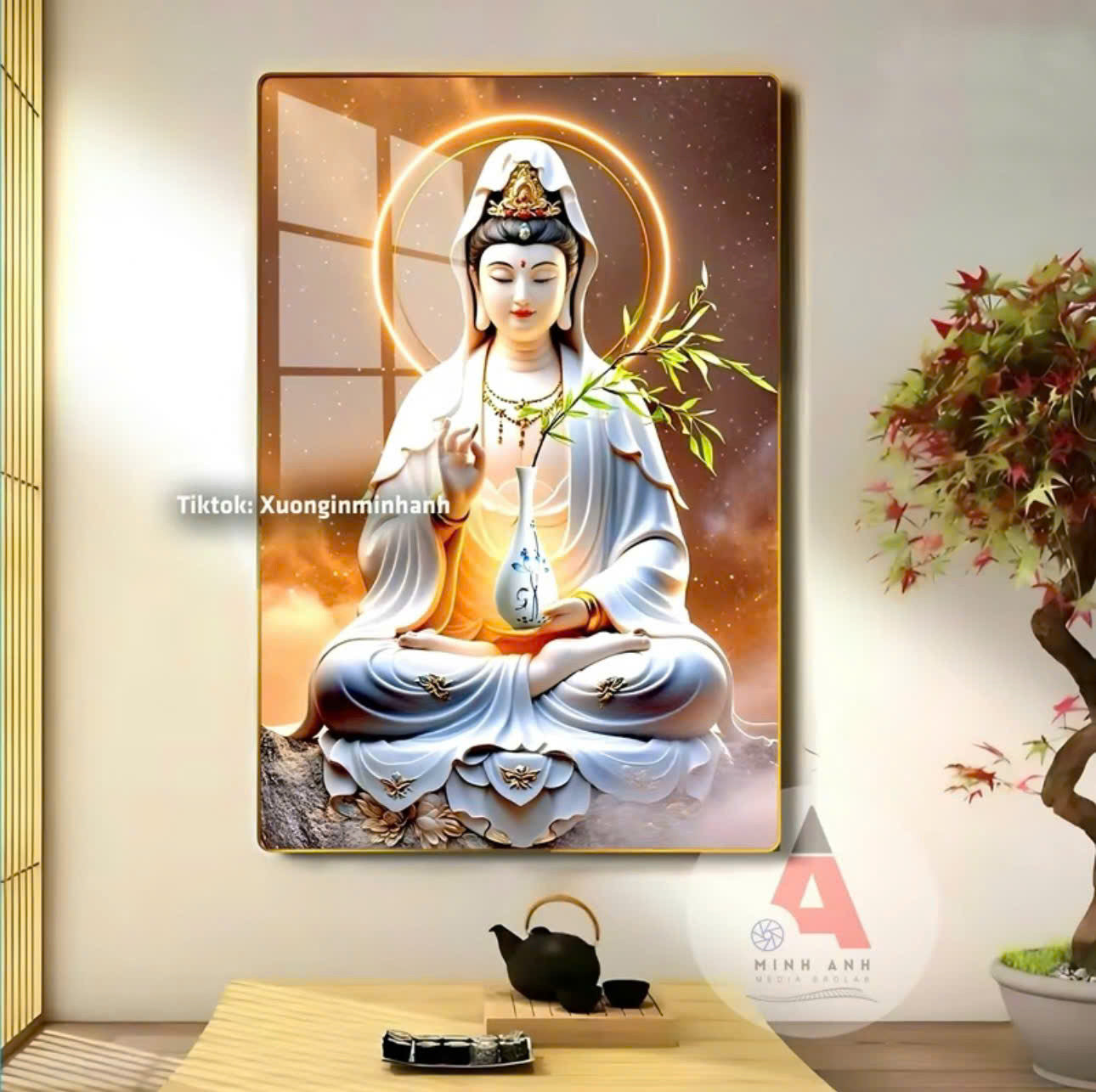 Q4 - Tranh Tráng Gương Bồ Tát Ngồi