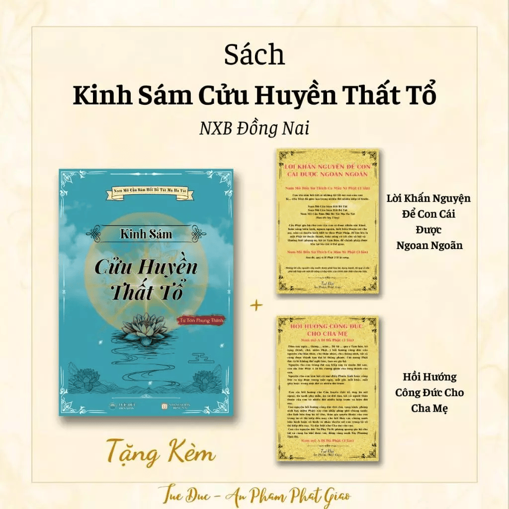 Kinh Sám Cửu Huyền Thất Tổ - Khổ A4 - Tặng Kèm Lời Khấn Nguyện Con Cái - Cha Mẹ
