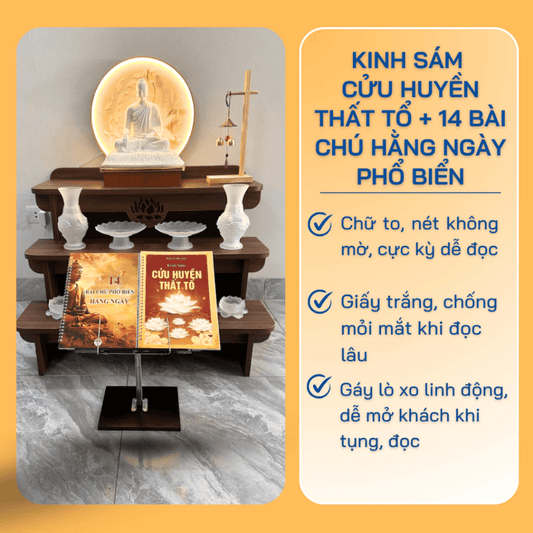 Bộ 2 Cuốn: Kinh Sám Cửu Huyển Thất Tổ + 14 Bài Chú Phổ Biến Hằng Ngày
