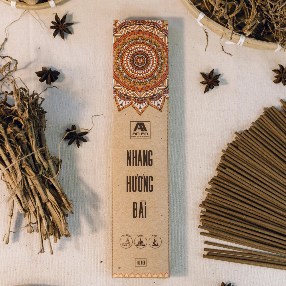 Nhang Sạch Hương Bài Tự Nhiên An An - Hộp 100 Nén (30cm)