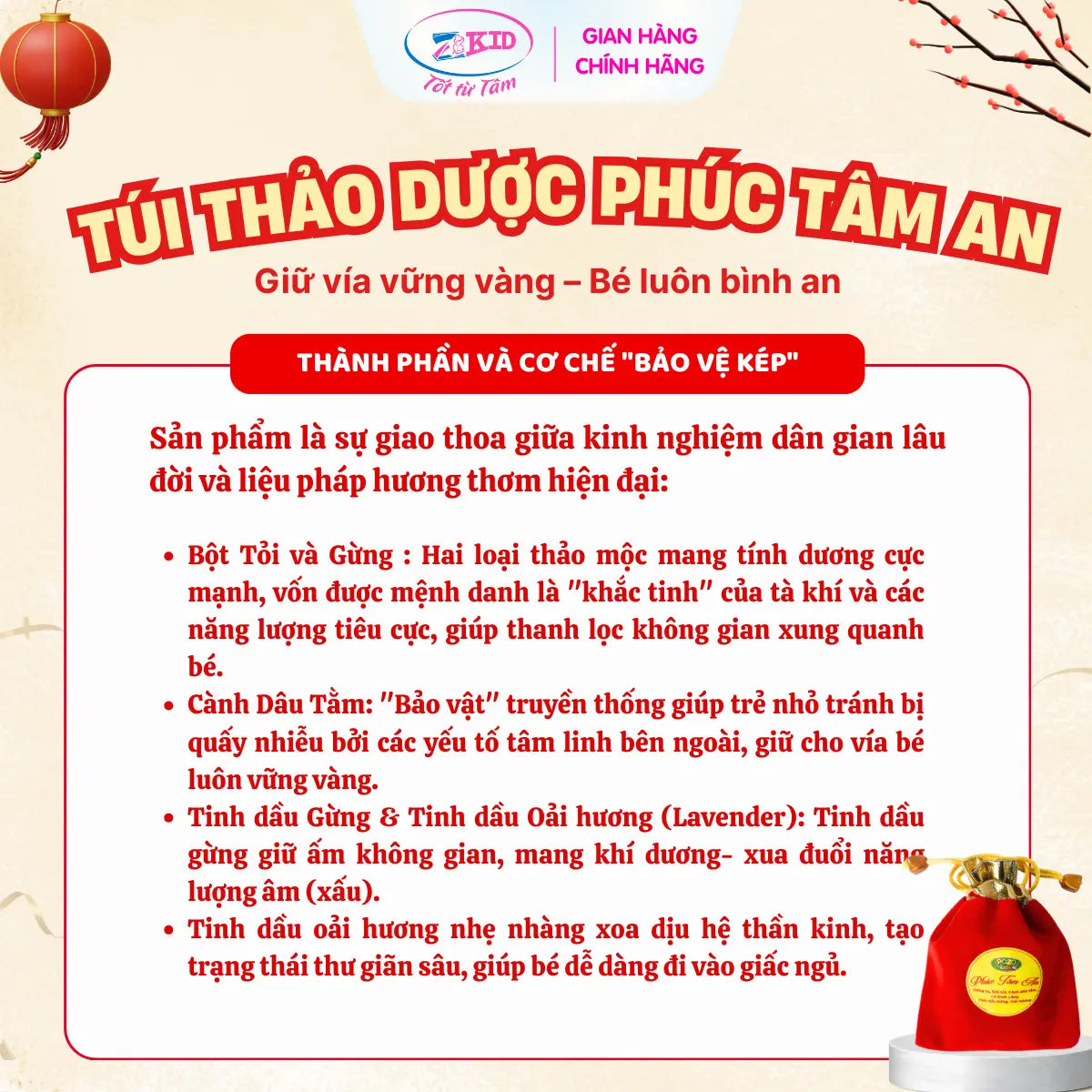 Túi Thơm Cho Bé Phúc Tâm An