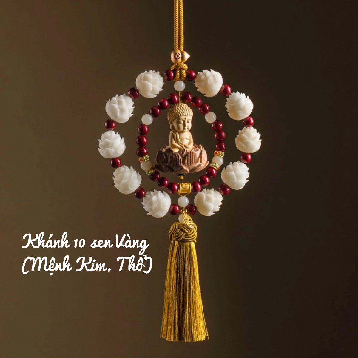 Khánh Treo Xe Liên Hoa Phật Và Đài Sen Treo Xe Ô Tô/ Trang Trí Nội Thất Xe Hơi - Vạn Sự Bình An