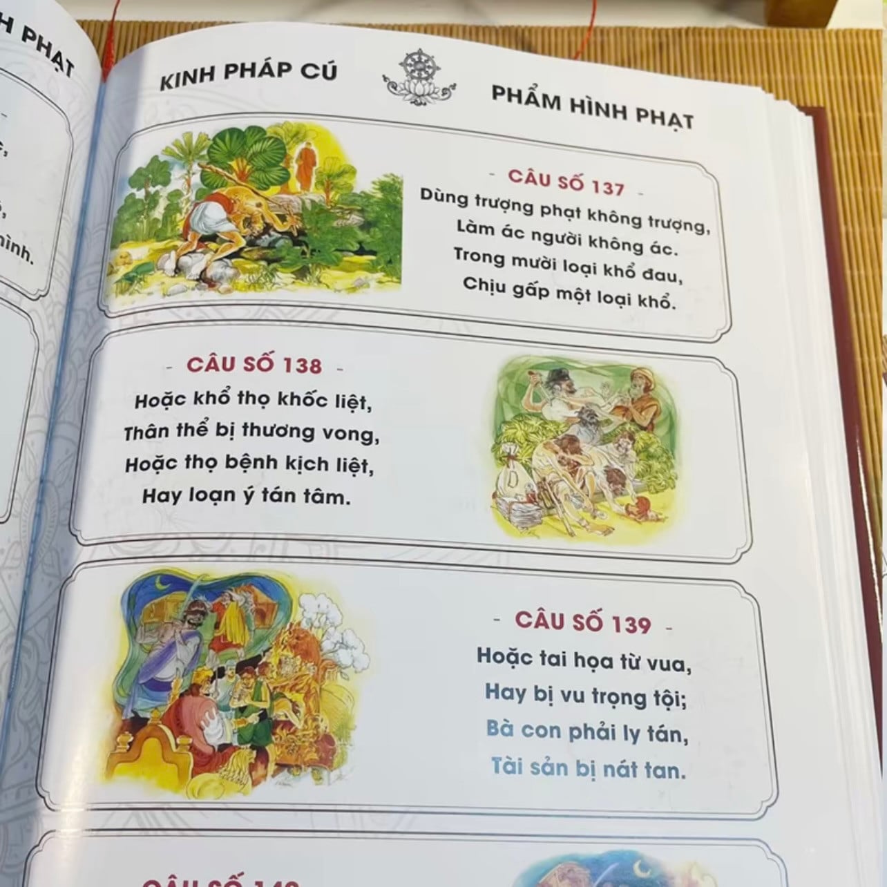 Sách Kinh Pháp Cú In Màu - 423 Lời Vàng Phật Dạy (Ấn Bản Bìa Cứng)