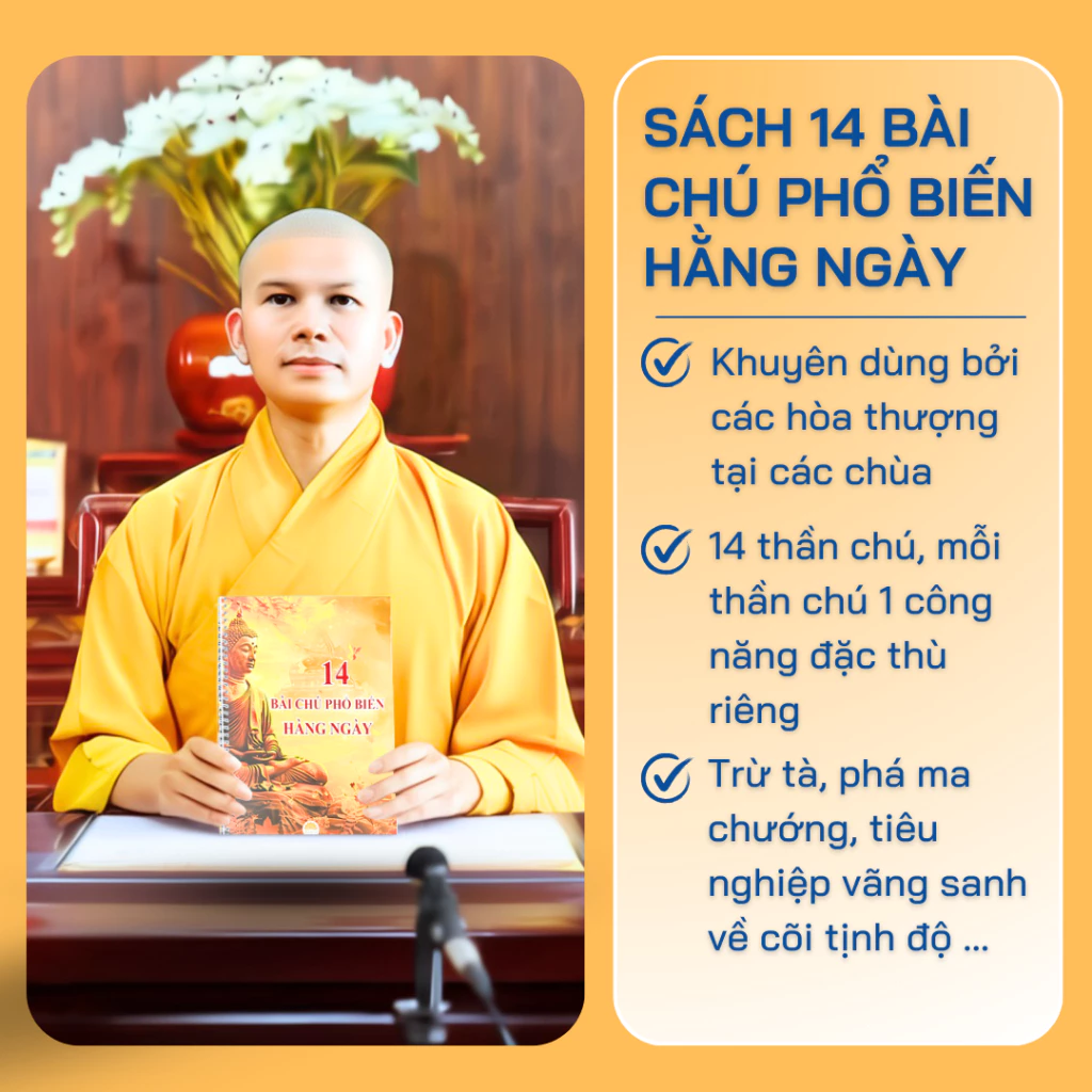 Bộ 2 Cuốn: Kinh Sám Cửu Huyển Thất Tổ + 14 Bài Chú Phổ Biến Hằng Ngày