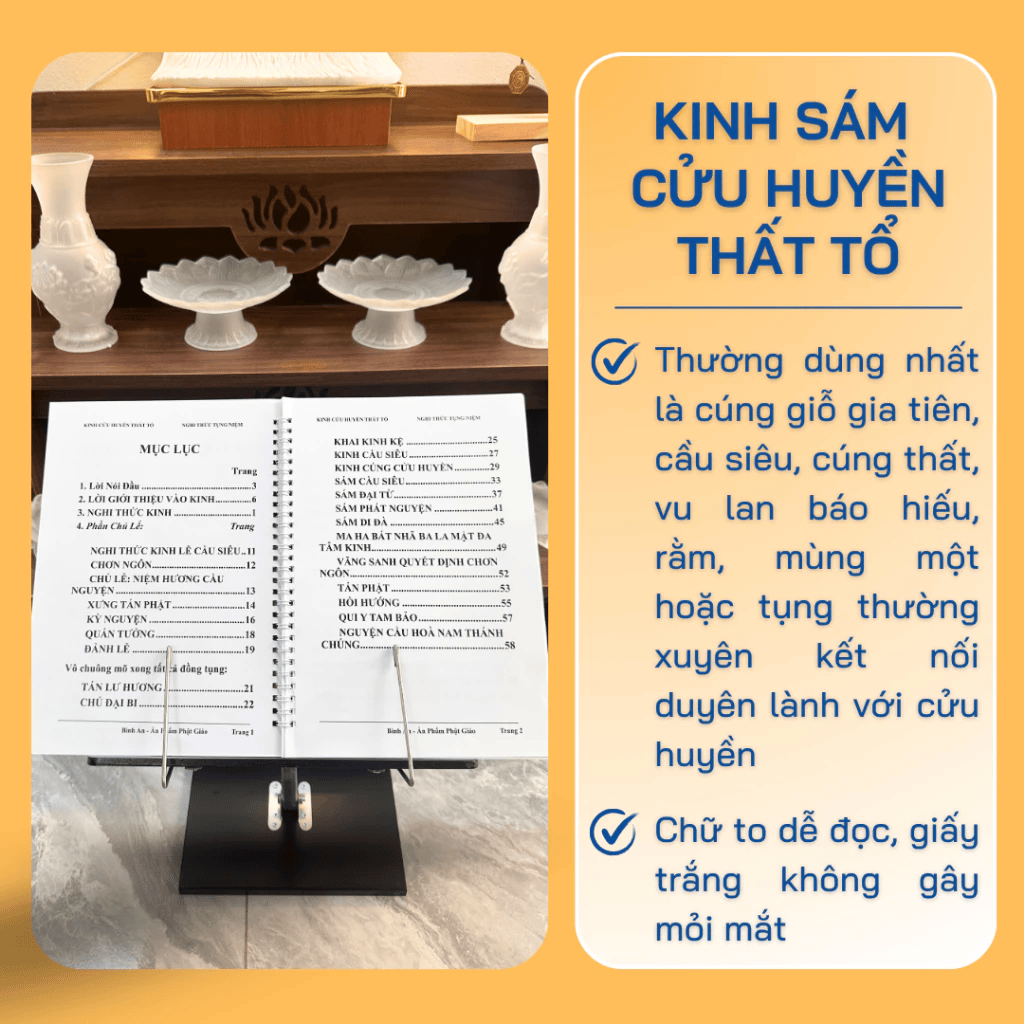 Bộ 2 Cuốn: Kinh Sám Cửu Huyển Thất Tổ + 14 Bài Chú Phổ Biến Hằng Ngày