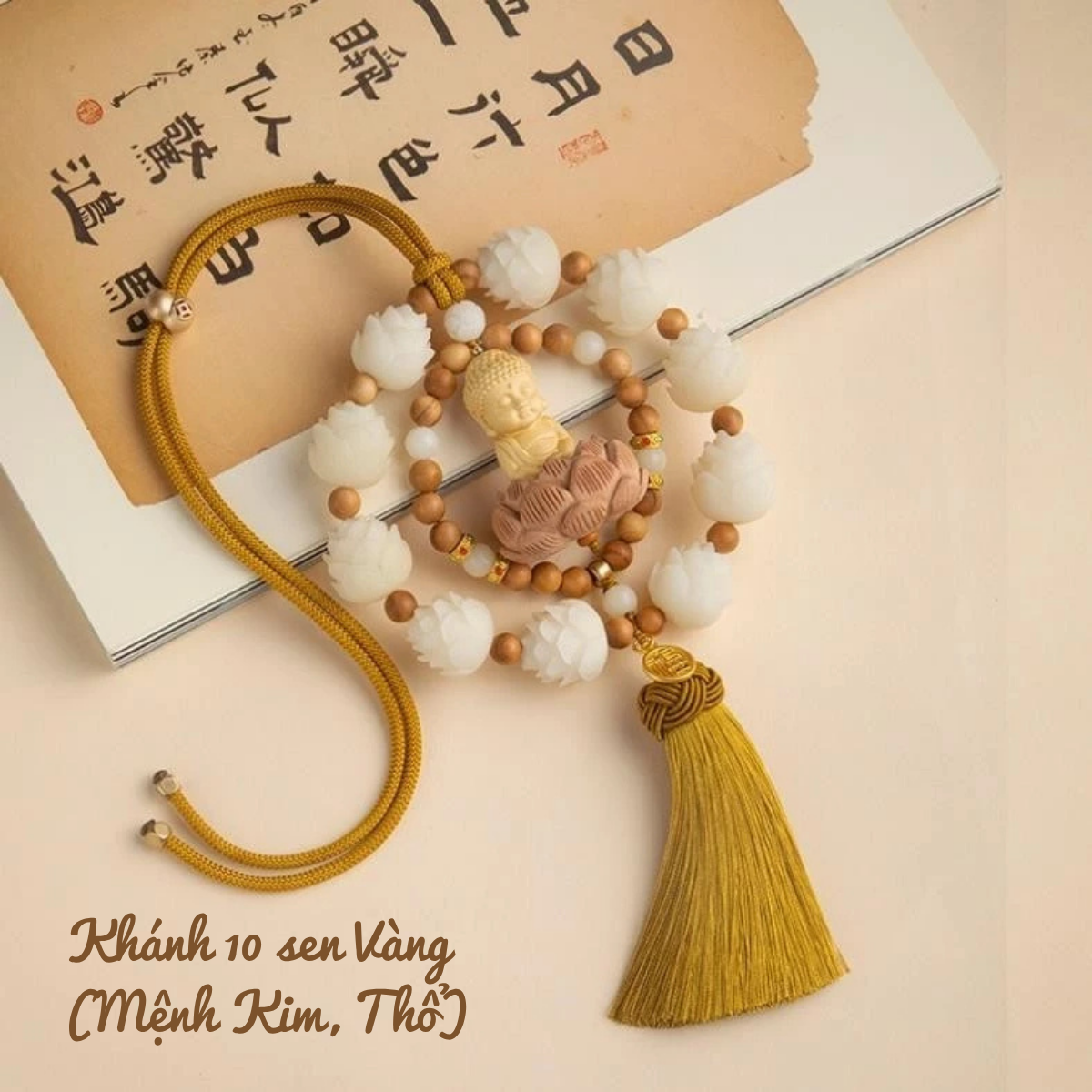 Khánh Treo Xe Liên Hoa Phật Và Đài Sen Treo Xe Ô Tô/ Trang Trí Nội Thất Xe Hơi - Vạn Sự Bình An