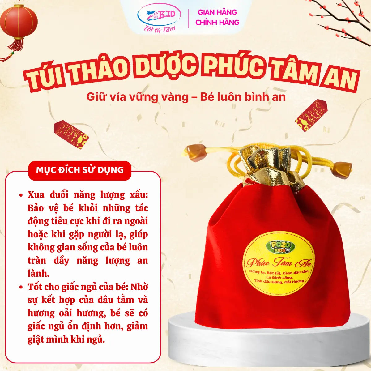 Túi Thơm Cho Bé Phúc Tâm An