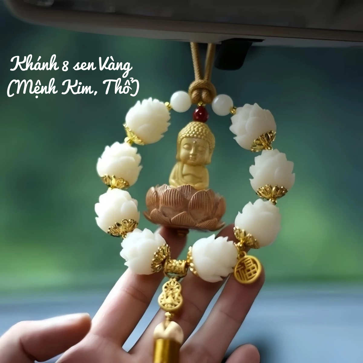 Khánh Treo Xe Liên Hoa Phật Và Đài Sen Treo Xe Ô Tô/ Trang Trí Nội Thất Xe Hơi - Vạn Sự Bình An
