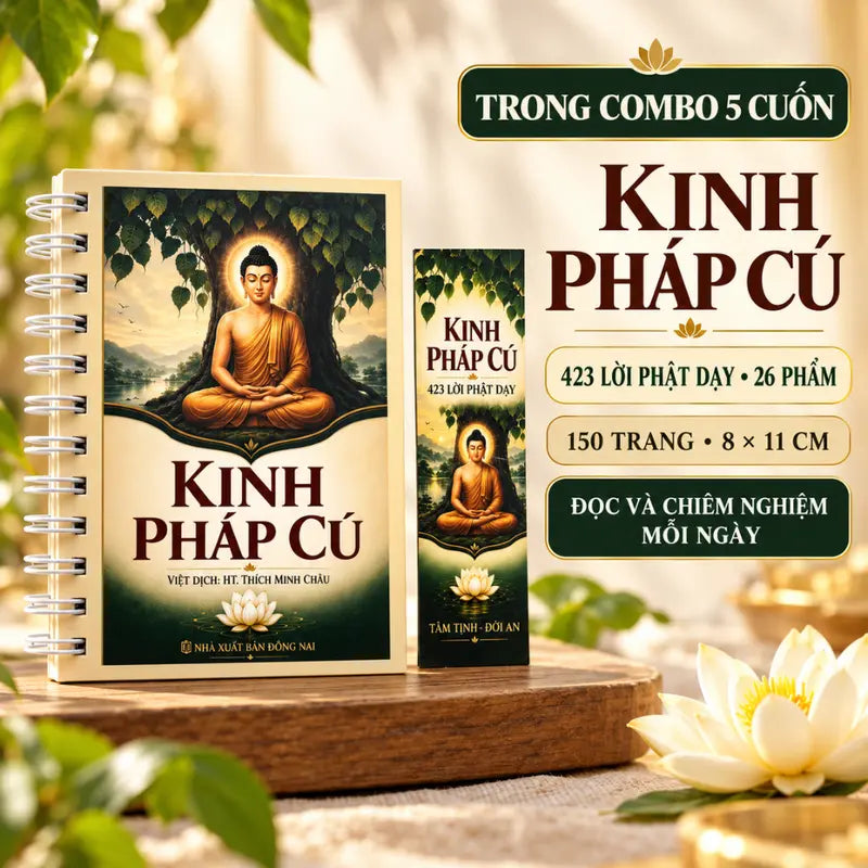 Kinh Mini – Chú Đại Bi, Địa Tạng, Dược Sư, Pháp Cú, Sám Cửu Huyền Thất Tổ - Kèm Bookmark, Gáy Lò Xo