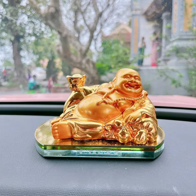 Tượng Phật Di Lặc Để Taplo Trên Xe, Trang Trí Bàn Làm Việc, Trang Trí Trong Nhà, Mang Lại May Mắn, Bình An