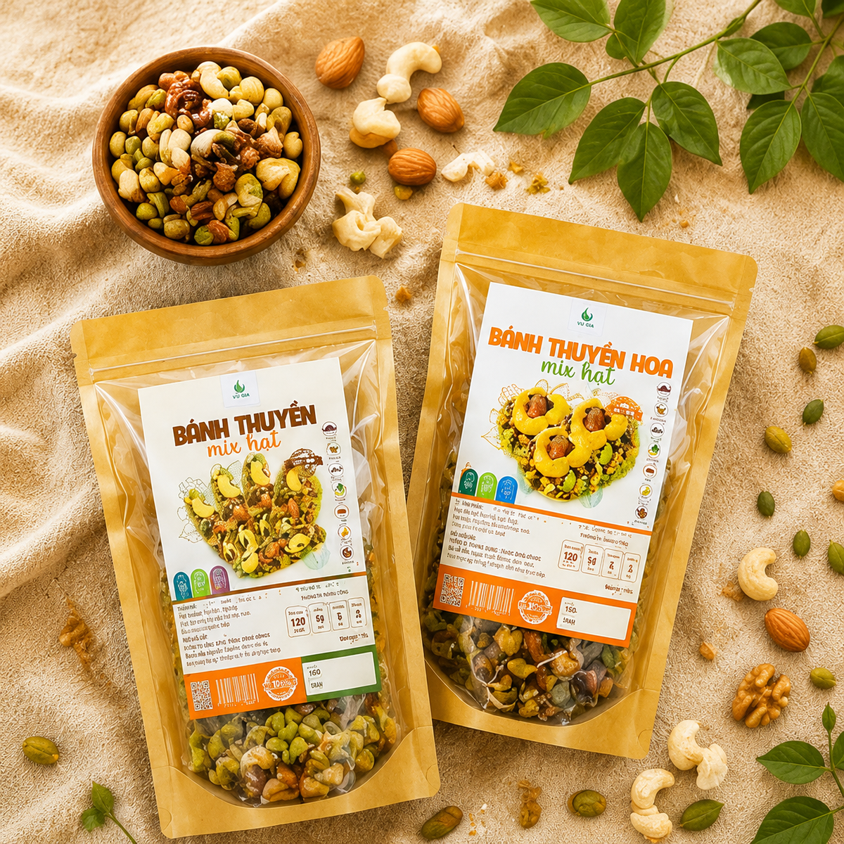 Bánh Thuyền Mix Siêu Hạt Ít Calo Không Đường Việt Thái 250g - A01