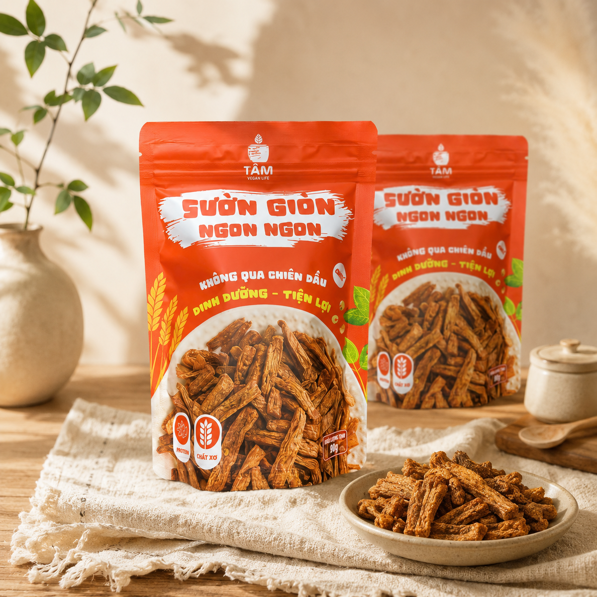 Sườn Chay Giòn Ngon Ngon - Sườn Nướng Không Chiên - A03