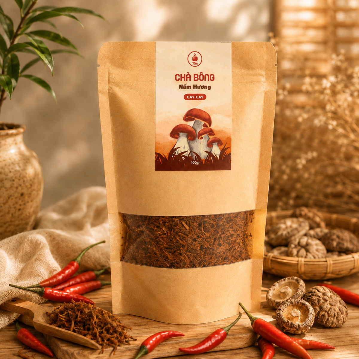 Chà Bông Nấm Hương Tiệm Chay Nhà Tâm A04