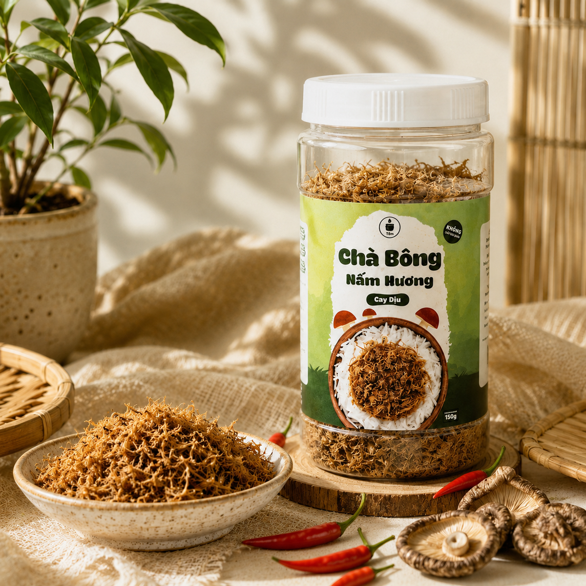 Chà Bông Nấm Hương Tiệm Chay Nhà Tâm A04