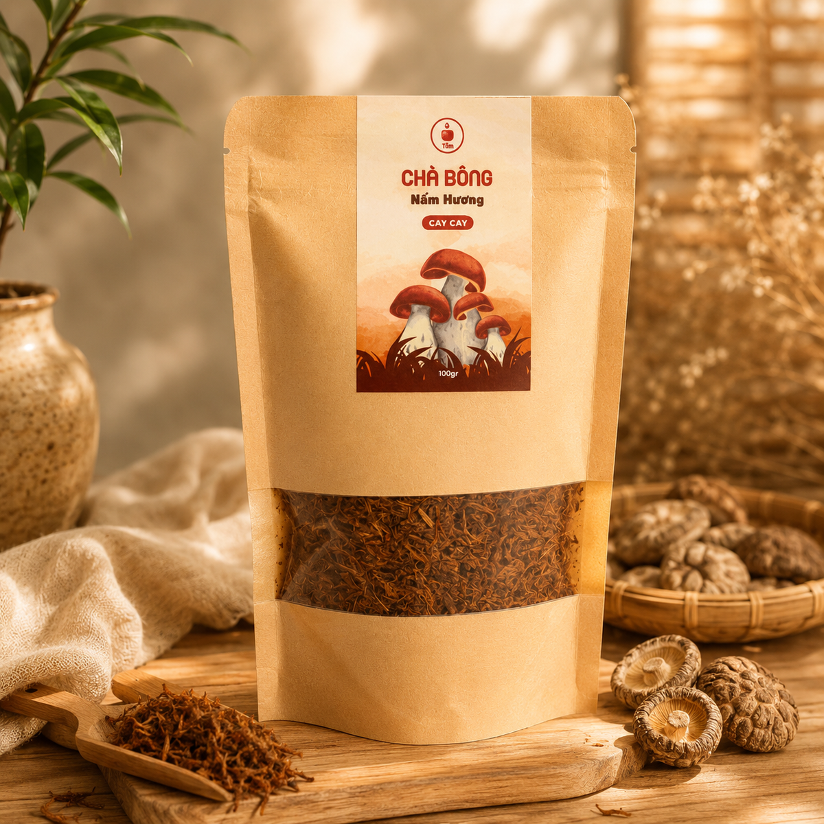 Chà Bông Nấm Hương Tiệm Chay Nhà Tâm A04