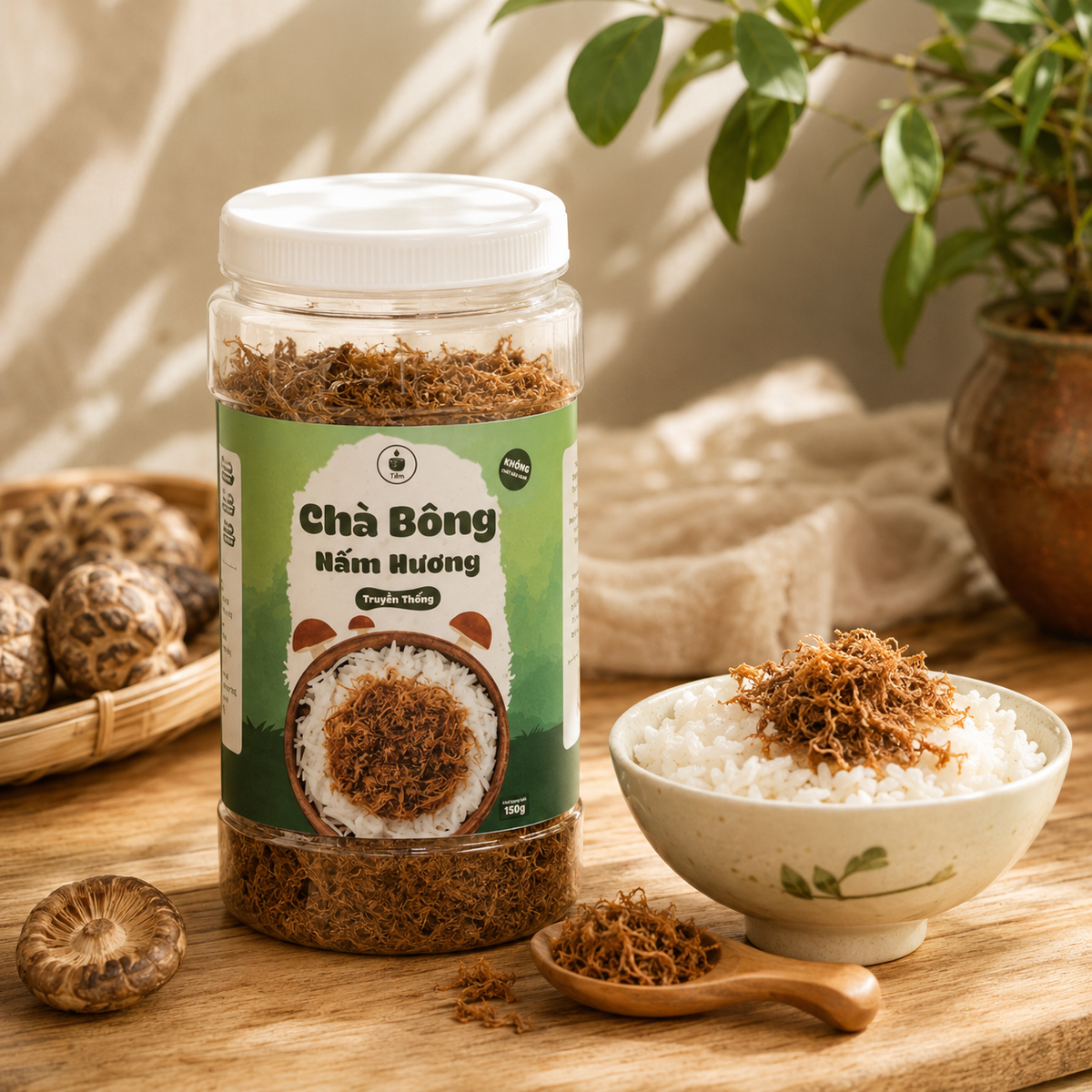 Chà Bông Nấm Hương Tiệm Chay Nhà Tâm A04