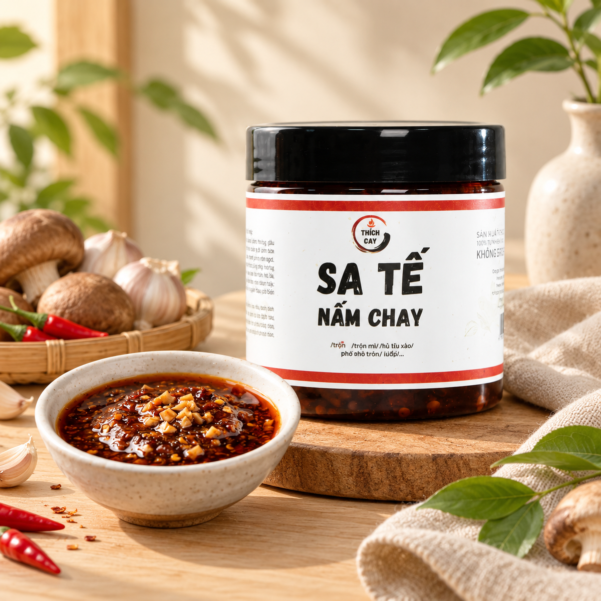 Sa tế nấm chay - Thương hiệu Thích Cay - A12