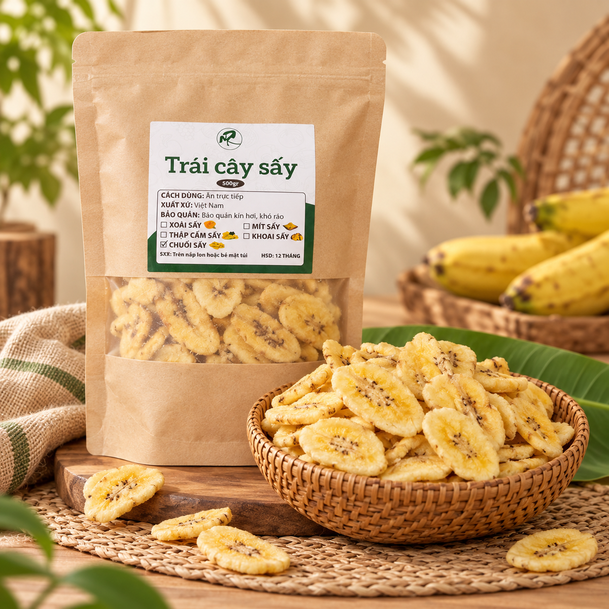 Chuối sấy giòn 500g - A19