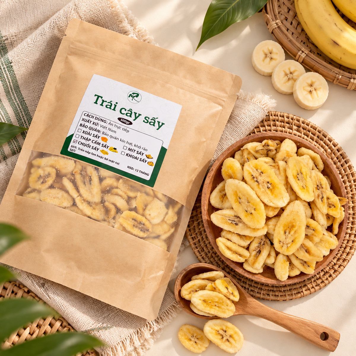 Chuối sấy giòn 500g - A19