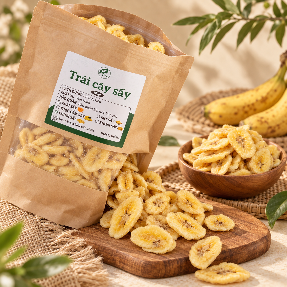 Chuối sấy giòn 500g - A19