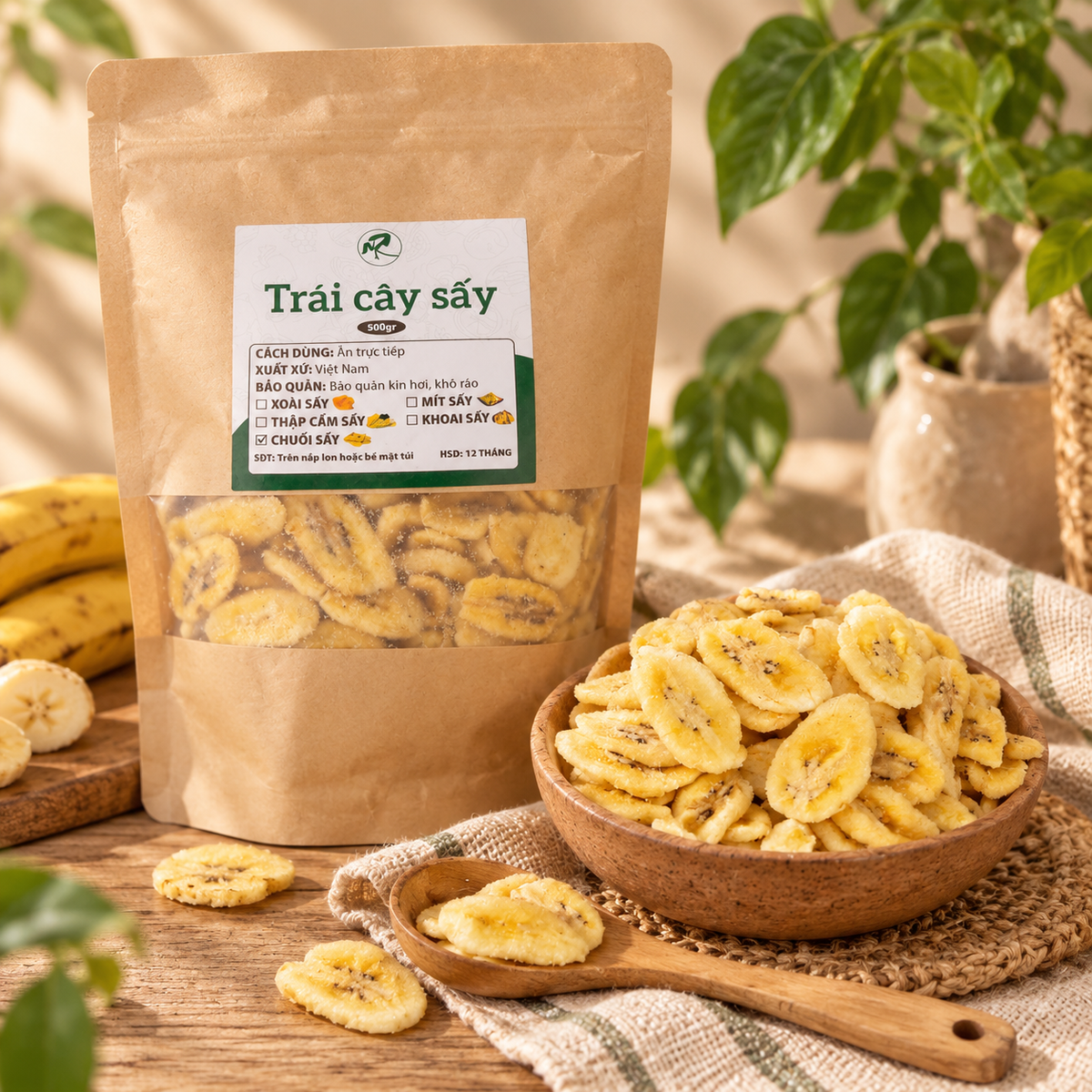 Chuối sấy giòn 500g - A19