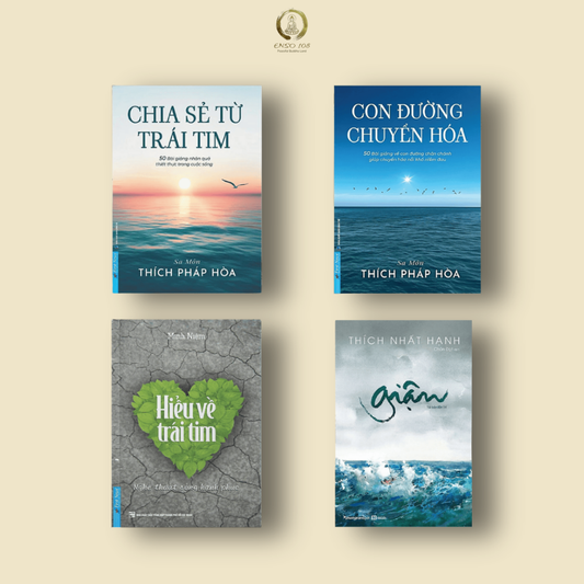 Bộ 4 cuốn sách Phiền não tức bồ đề: Chia sẻ từ trái tim + Con đường chuyển hóa + Hiểu về trái tim + Giận