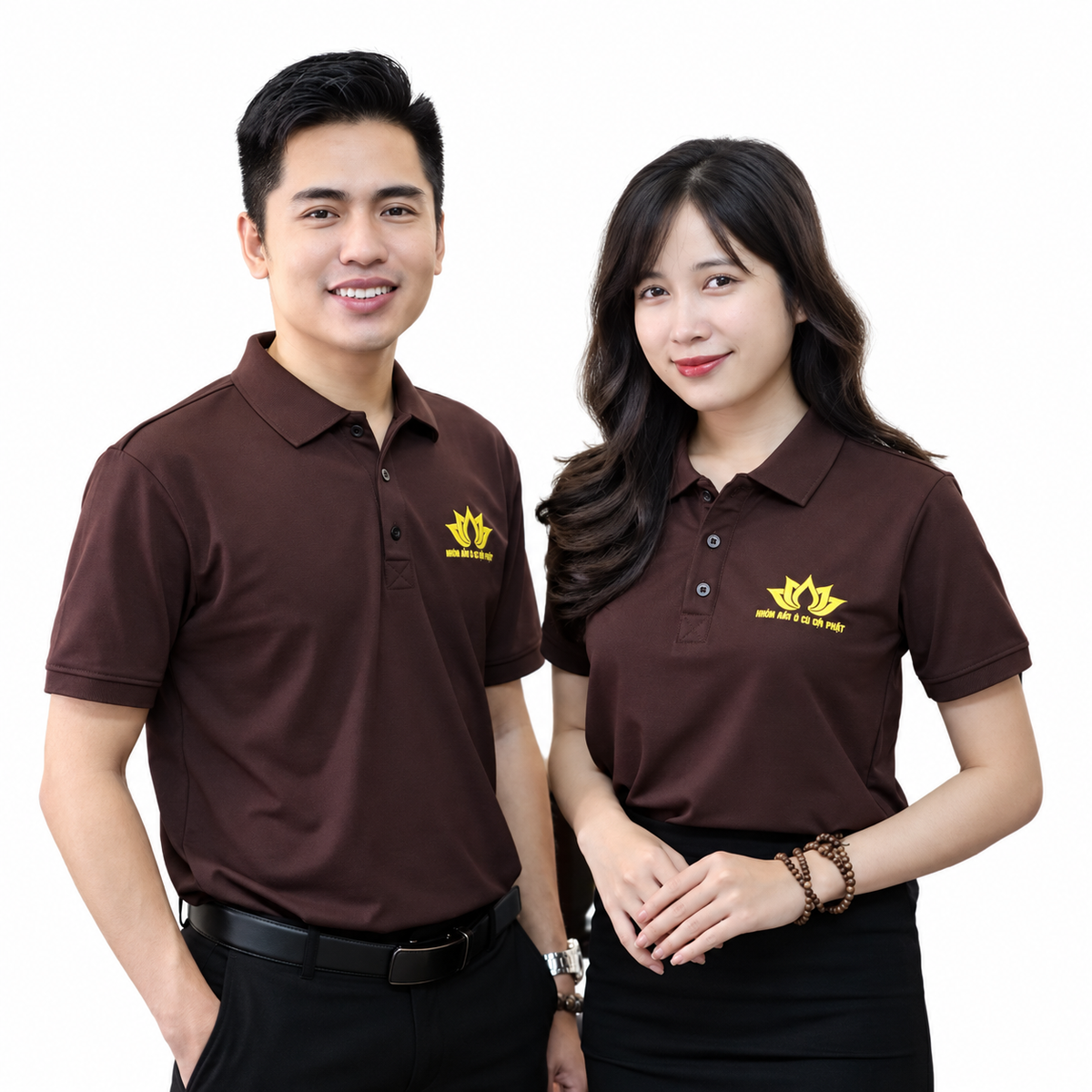 Áo thun polo cổ trụ 4 màu A Di Đà Phật - Dành cho Nam Nữ Phật tử