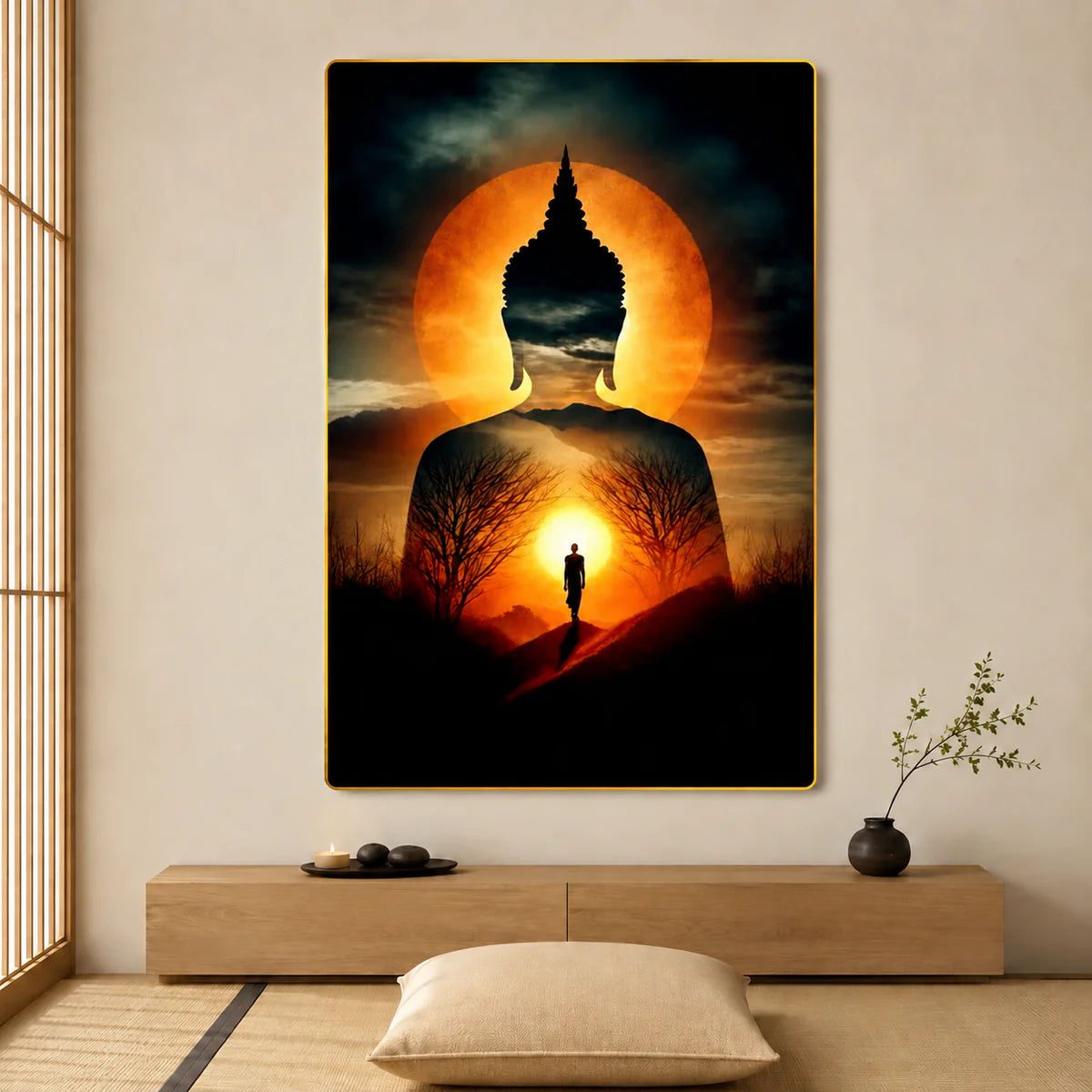 P10 - Tranh tráng gương bóng lưng Phật