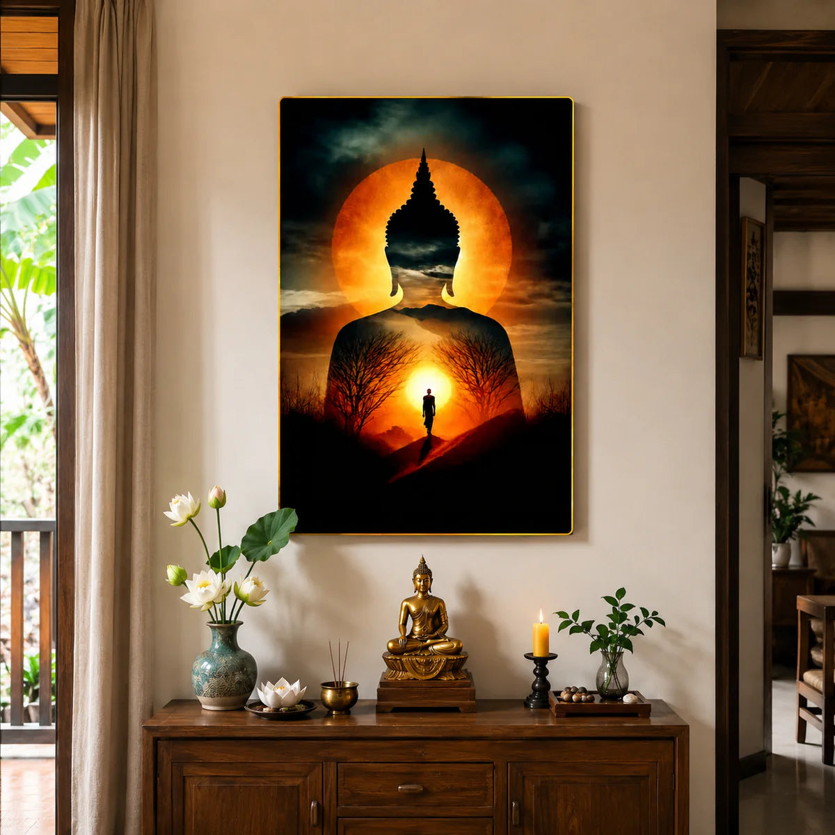 P10 - Tranh tráng gương bóng lưng Phật