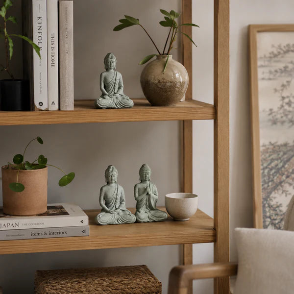 Bộ 3 Tượng Phật Thích Ca Mâu Ni Mini Đá Xanh- Tam Tịnh Tâm Decor