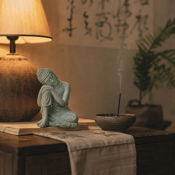 Bộ 3 Tượng Phật Thích Ca Mâu Ni Mini Đá Xanh- Tam Tịnh Tâm Decor
