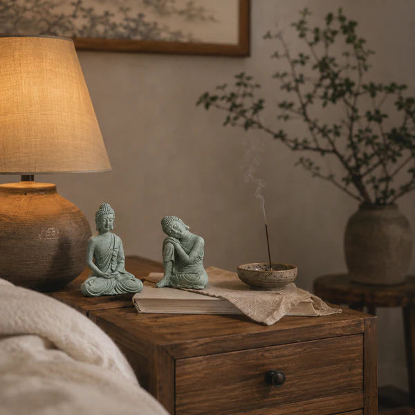 Bộ 3 Tượng Phật Thích Ca Mâu Ni Mini Đá Xanh- Tam Tịnh Tâm Decor