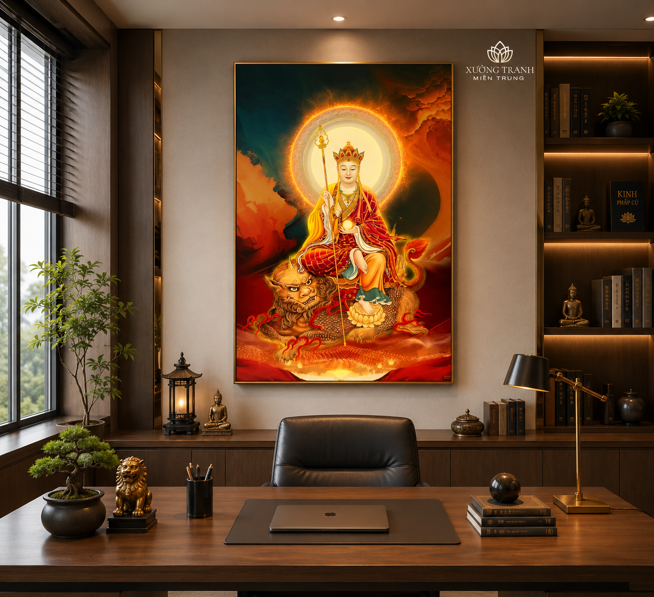 Tranh Phật Địa Tạng Đèn Hộp treo Tường Trang Trí Nhà Cửa, Phòng Khách, Decor Góc Tu Tập, Phòng Đồng cao cấp thờ cúng treo phòng thờ cúng dường trang trí góc tu tập