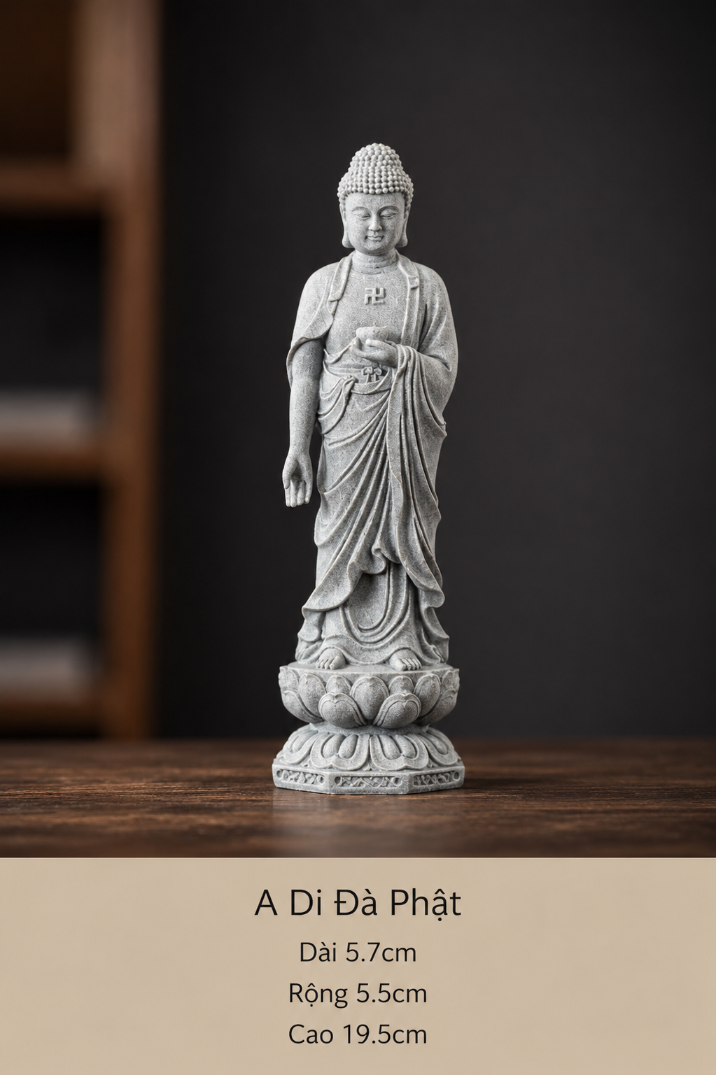 Bộ Tượng Tây Phương Tam Thánh – Phật A Di Đà, Quan Thế Âm Bồ Tát, Đại Thế Chí Bồ Tát - Tượng Decor Bột Đá Cao Cấp