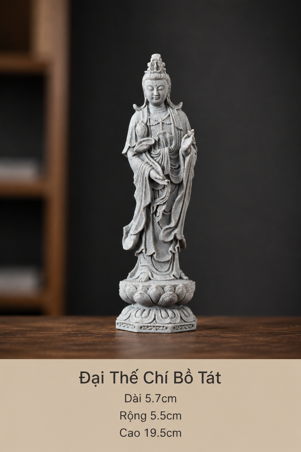 Bộ Tượng Tây Phương Tam Thánh – Phật A Di Đà, Quan Thế Âm Bồ Tát, Đại Thế Chí Bồ Tát - Tượng Decor Bột Đá Cao Cấp