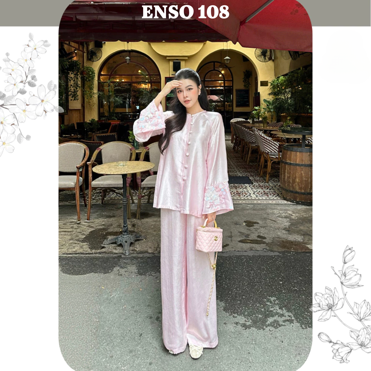(CÓ SIZE LỚN) PPMC Pháp phục lụa phối tay ren sang trọng, form suông dáng bà ba, thanh lịch đi lễ Tết, Lễ chùa