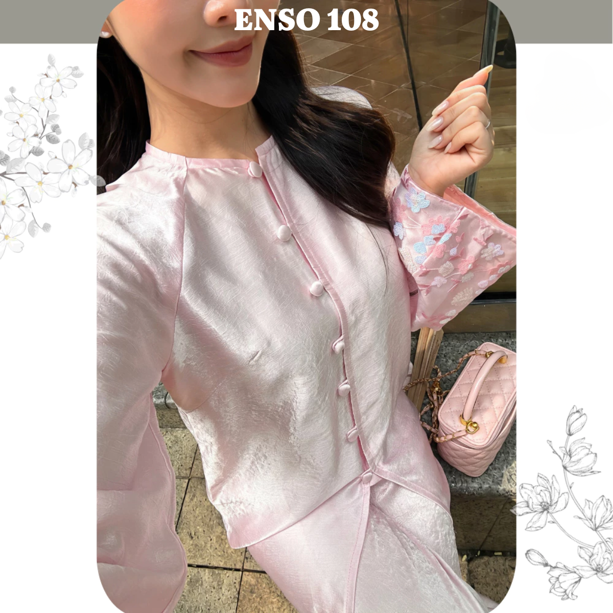 (CÓ SIZE LỚN) PPMC Pháp phục lụa phối tay ren sang trọng, form suông dáng bà ba, thanh lịch đi lễ Tết, Lễ chùa