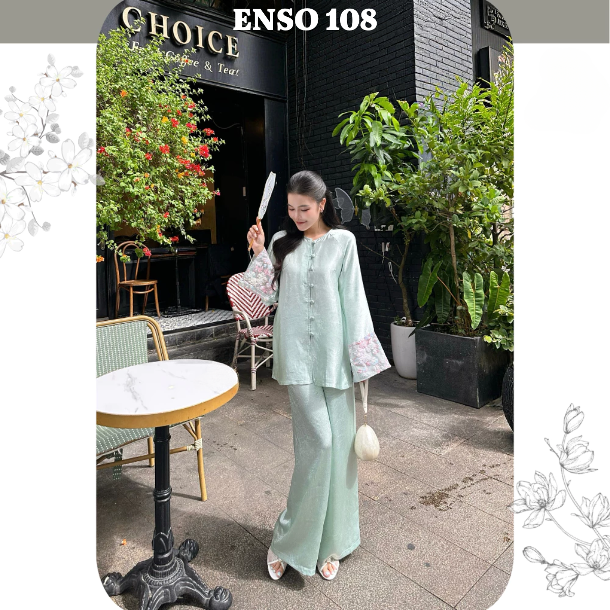 (CÓ SIZE LỚN) PPMC Pháp phục lụa phối tay ren sang trọng, form suông dáng bà ba, thanh lịch đi lễ Tết, Lễ chùa