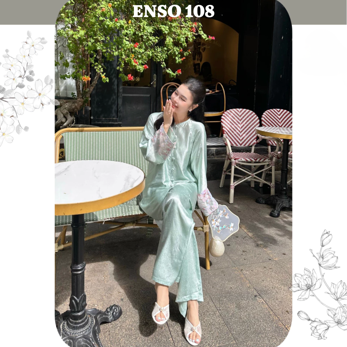 (CÓ SIZE LỚN) PPMC Pháp phục lụa phối tay ren sang trọng, form suông dáng bà ba, thanh lịch đi lễ Tết, Lễ chùa