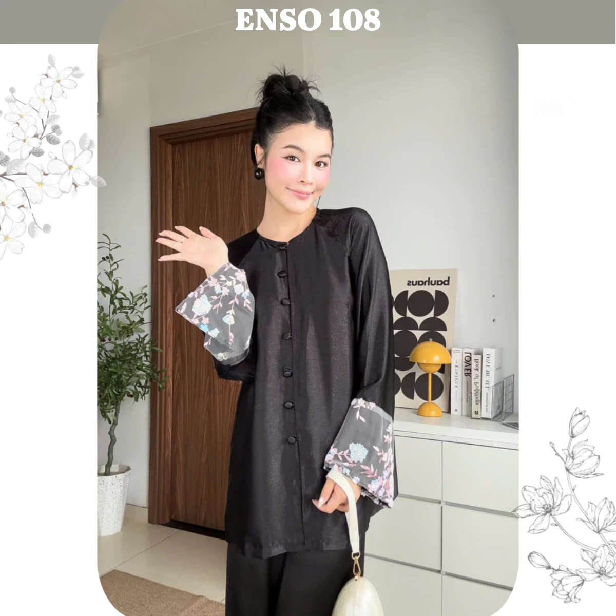 (CÓ SIZE LỚN) PPMC Pháp phục lụa phối tay ren sang trọng, form suông dáng bà ba, thanh lịch đi lễ Tết, Lễ chùa