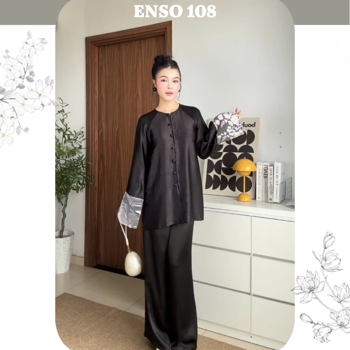 (CÓ SIZE LỚN) PPMC Pháp phục lụa phối tay ren sang trọng, form suông dáng bà ba, thanh lịch đi lễ Tết, Lễ chùa