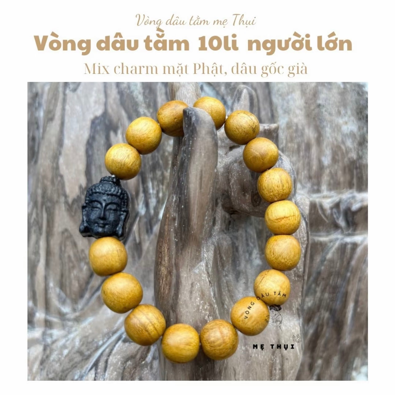 Vòng dâu tằm gốc 10 li mix charm