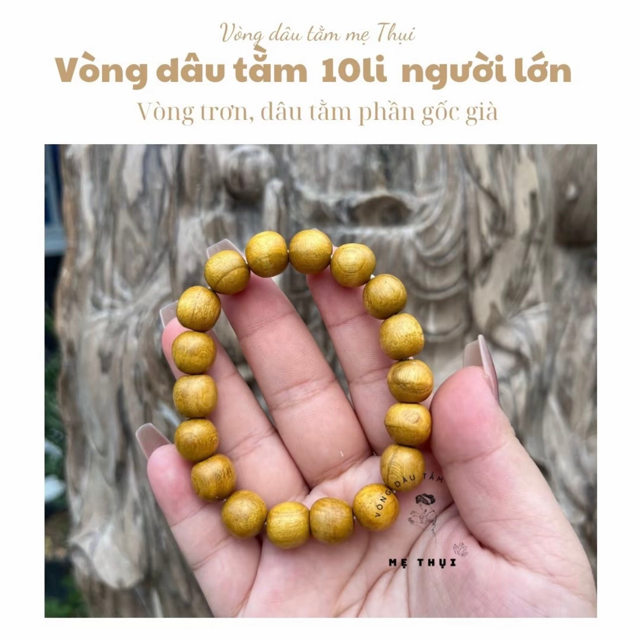 Vòng dâu tằm gốc 10 li mix charm
