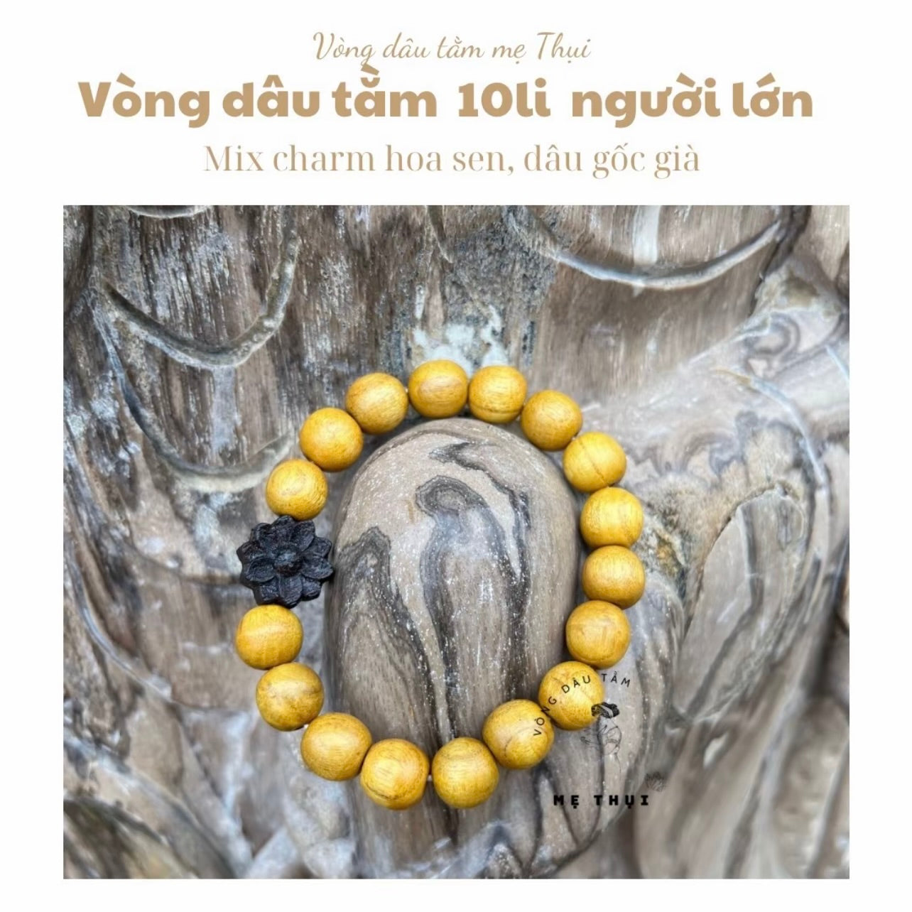 Vòng dâu tằm gốc 10 li mix charm