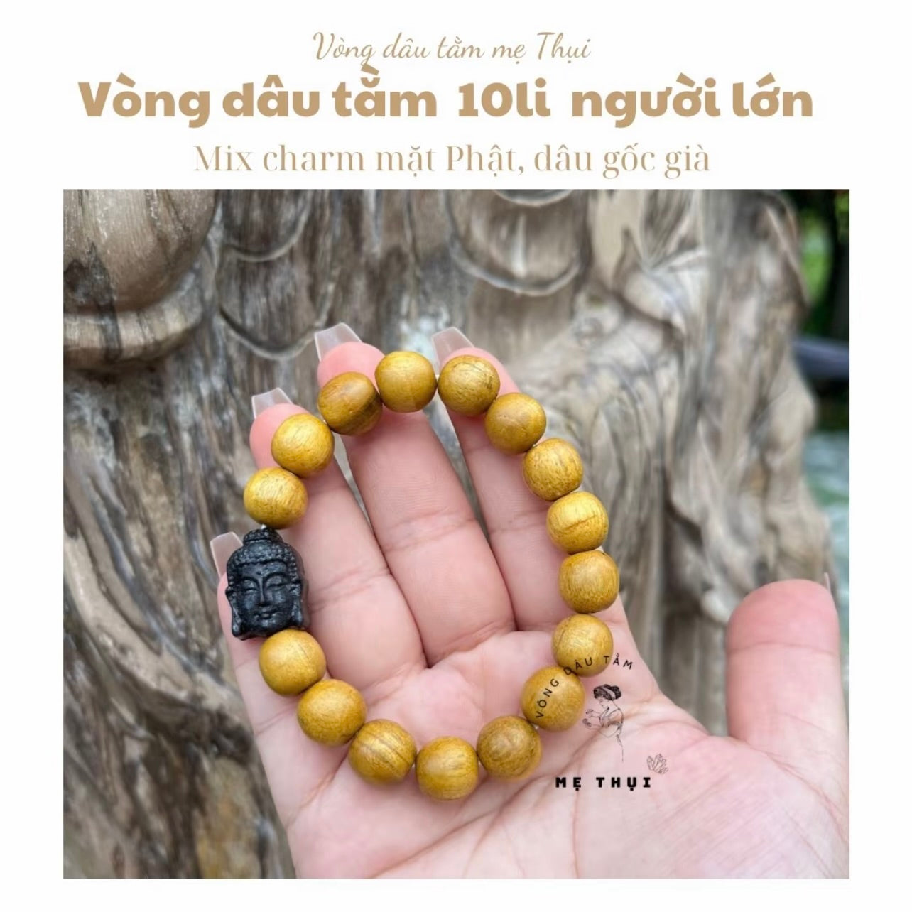 Vòng dâu tằm gốc 10 li mix charm
