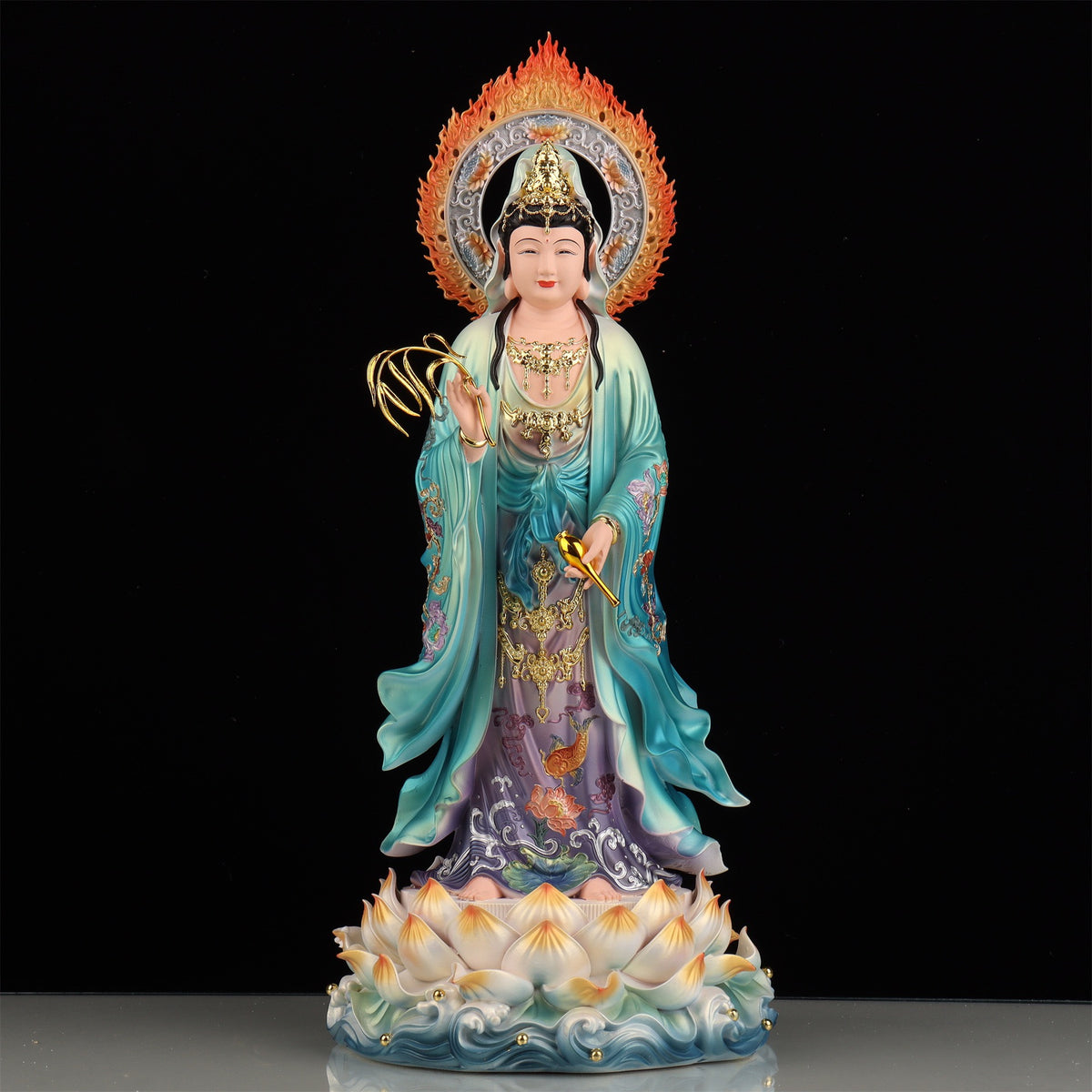 Bộ Tượng Tây Phương Tam Thánh, Thích Ca, Địa Tạng, Đại Thế Chí Bồ Tát - 16 inch