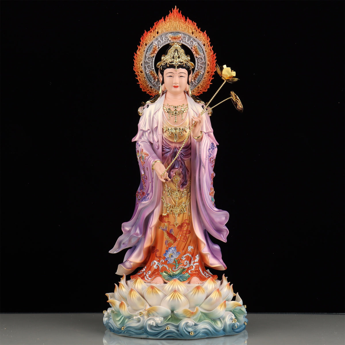 Bộ Tượng Tây Phương Tam Thánh, Thích Ca, Địa Tạng, Đại Thế Chí Bồ Tát - 16 inch