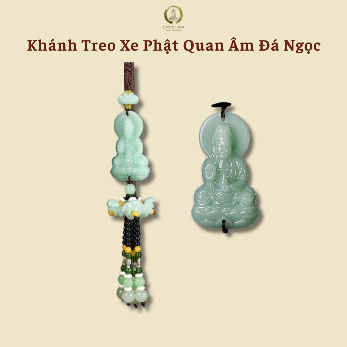 Khánh Treo Xe Phật Quan Âm Đá Ngọc – Phụ Kiện Oto