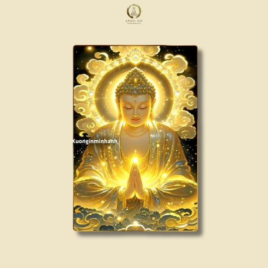 P04 - Tranh tráng gương Phật phát sáng hào quang