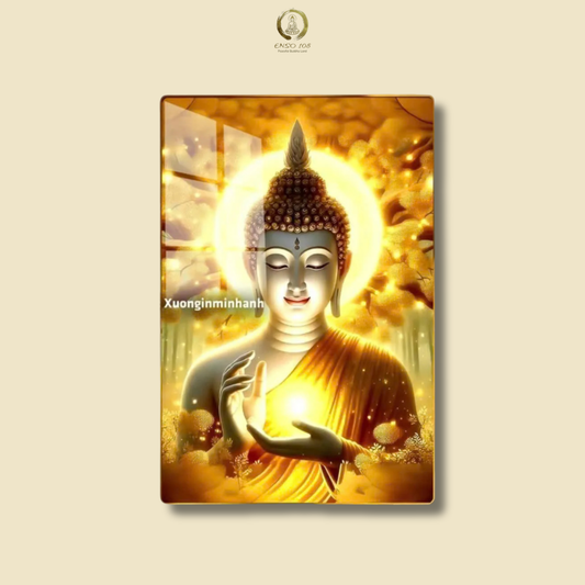 P05 - Tranh tráng gương Phật ánh sáng trong tay